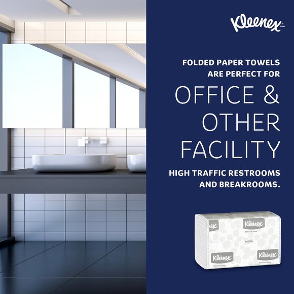 Kleenex Multifold Paper Towels (02046), 1-Ply, 9.2" x 9.4" sheets, White, (150 S - Picture 11 of 11